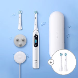오랄비 iO8 전동칫솔 화이트 알라바스터 (핸들1+리필모4+충전기+여행용케이스)