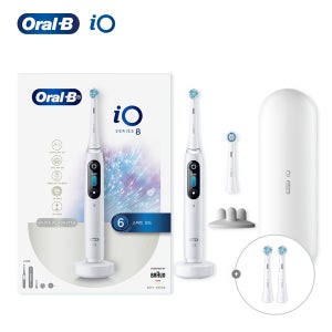 오랄비 iO8 전동칫솔 화이트 알라바스터 (핸들1+리필모4+충전기+여행용케이스)