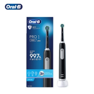 오랄비 Pro1000 전동칫솔 블랙/블루 (핸들1 + 리필모1 + 충전기)
