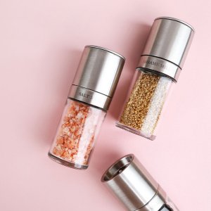 라벨있는 스텐 후추 그라인더 120ml 소금 통후추 깨갈이 304스테인레스