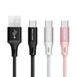 스윗홈 패브릭 5핀 1.5m 고속충전 케이블 갤럭시 USB 충전선