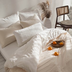 크림아이보리 고밀도100수 극세사 화이트 이불커버세트