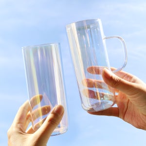 오로라 내열 유리컵 430ml 예쁜 홈카페 롱 머그컵 맥주잔 일자 신혼 집들이 선물