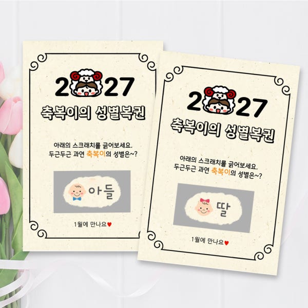 성별복권 젠더리빌파티 임밍아웃이벤트 양띠 얼굴(아들)