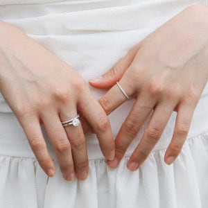 큐빅반지 슬림 레이어드 가드링 1.0mm 테니스 반지