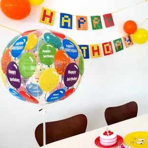 해피벌스데이 풍선프린팅 옹브레 생일파티 풍선 이벤트