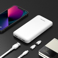 모디스 슬림 듀얼 보조배터리 10000mAh 화이트