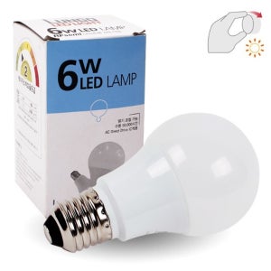 LED 디밍 전구 밝기조절 조광 램프 알에프세미 6W, 주광색