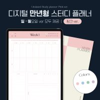 Pink 만년형 스터디 플래너 굿노트 아이패드 갤럭시탭 서식 속지 pdf