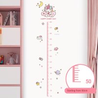 높이 통치자 바탕 화면 만화 핑크 유니콘 별이 빛나는 소녀의 측정 벽 특이한 차량스티커 어린이를위한 성장 차트 보육