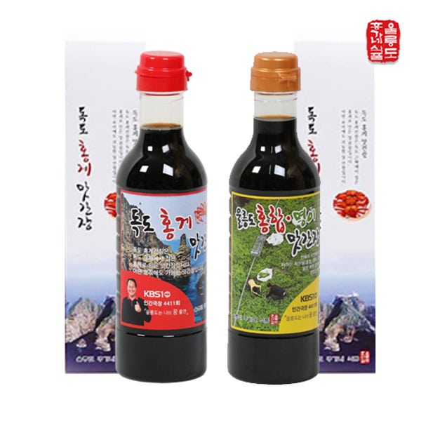 홍가네 독도 홍게 & 울릉도 명이 홍합 만능간장 맛간장 520g x 2병 선물세트