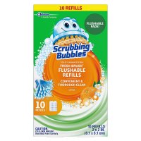 (4팩)Scrubbing Bubbles 스크러빙버블 변기솔 브러쉬 프레쉬브러쉬 리필 시트러스향 10개입