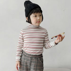 삼각골지 스트라이프 반폴라 티셔츠