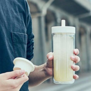 킨토 빨대물병 투고보틀 리유저블 레몬물병 등산 운동물통 360ml 화이트