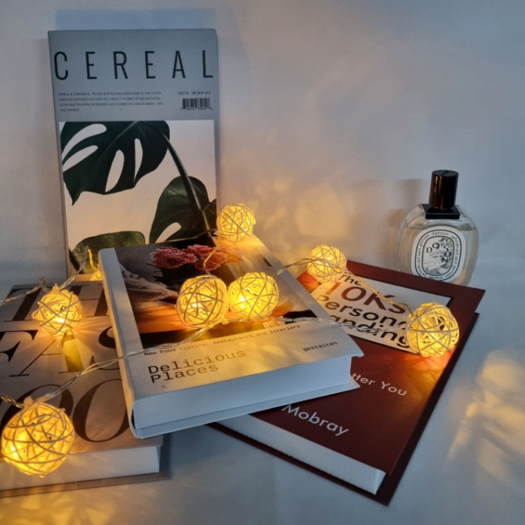 라탄전구 10구 크리스마스 트리 장식 led 조명 카페 캠핑 감성 인테리어