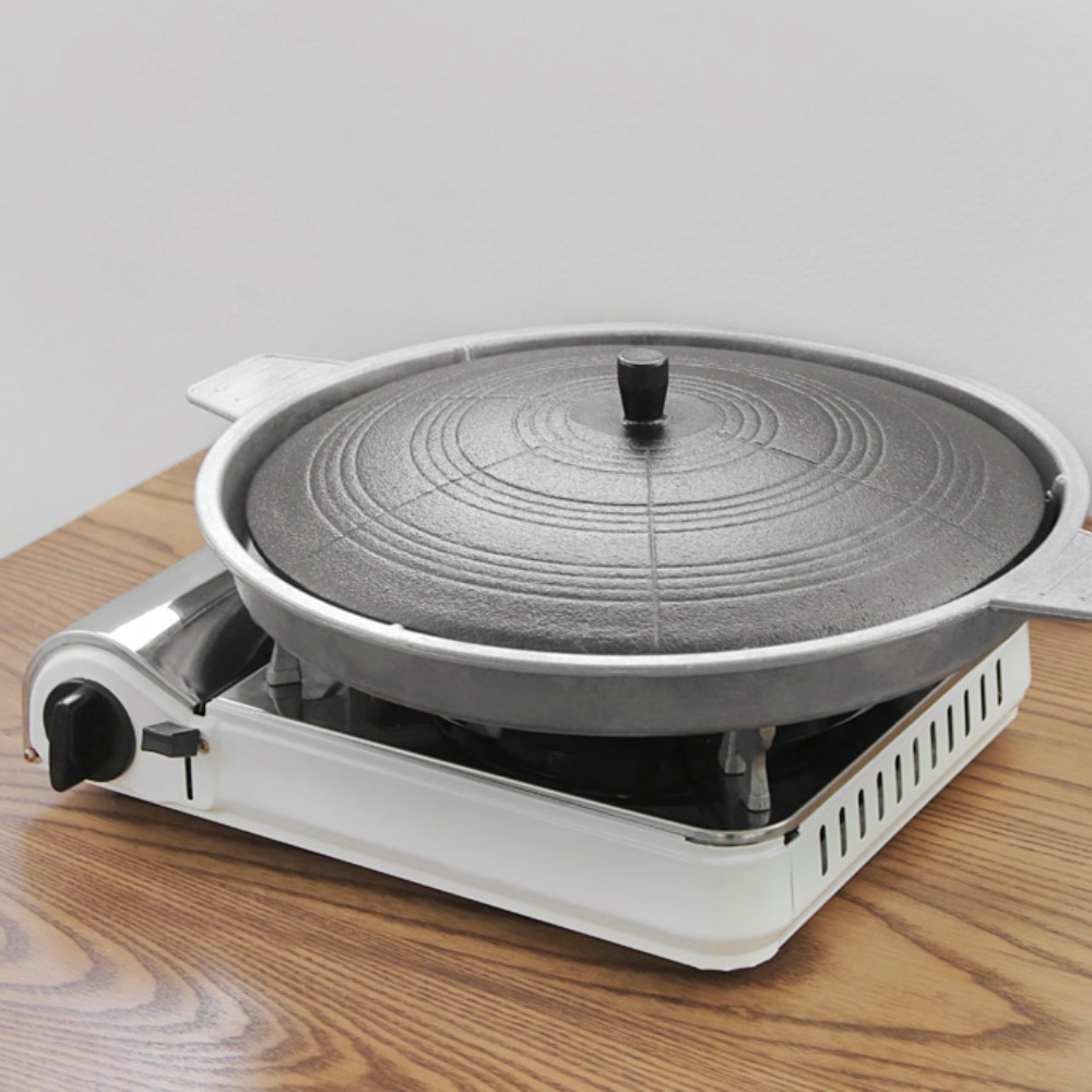 기름빠지는불판 가마솥뚜껑삼겹살 냉삼불판 구이용 업소용전판 고기굽는 캠핑용 가정용
