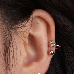 [무배/전체14k] 샤인볼 회오리바벨 골드 피어싱 귀걸이