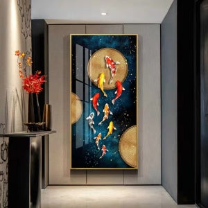 대형 보석십자수 비즈 큐빅 구슬 황금잉어 50x100cm