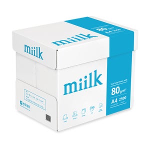 밀크 A4 복사용지 80g 500매x5권 2500매, 1개
