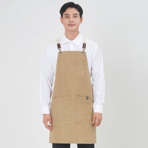 SAY-1001-4/ 라이트카키 제페토 캔버스 X형 앞치마/ 바리스타 커피숍 카페앞치마