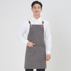 SAY-1001-2/그레이 제페토 캔버스 X형앞치마/바리스타 커피숍 카페앞치마 공방앞치마
