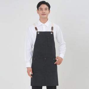 SAY-1001-1/블랙 제페토 캔버스 X형앞치마/ 바리스타 커피숍 카페앞치마 공방앞치마