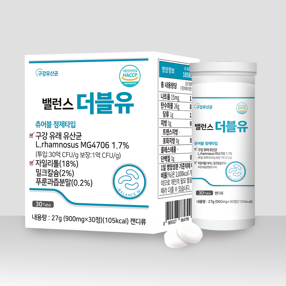 1+3기획 특허받은 구강유산균 밸런스더블유 총4개월(30정x4)