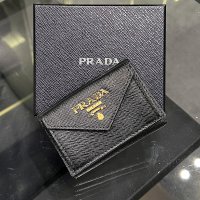 프라다 블랙 사피아노 메탈 엔벨롭 트리폴드 반지갑 / PRADA BLACK SAFFIANO METAL ENVELOPE TRIFOLD WALLET [1MH021 F0002]