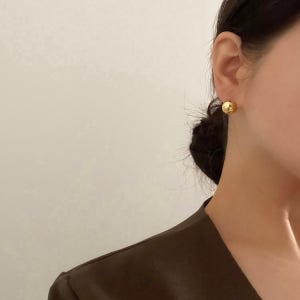 셀프러브 은 볼 이어링 - 925 실버 볼륨 원터치 볼드 은 귀걸이