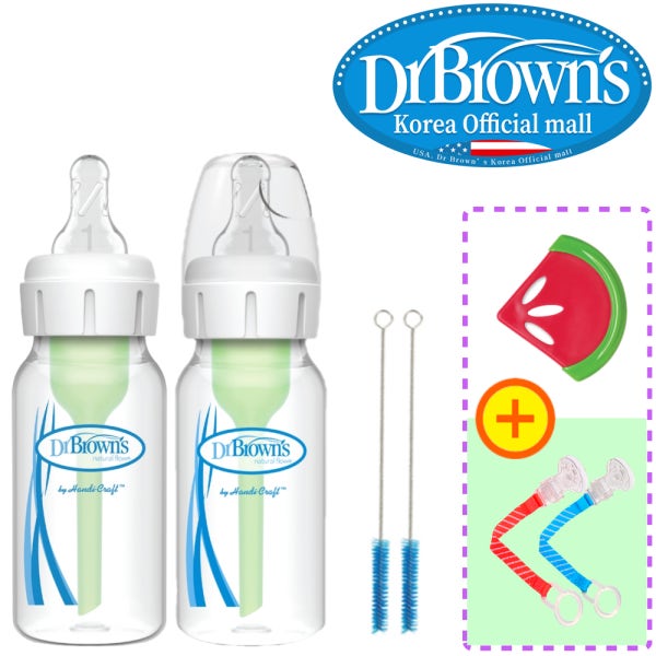 닥터브라운 오피셜 / PP 젖병 내로우넥 120ml 2개, 치발기 홀더 옵션선물