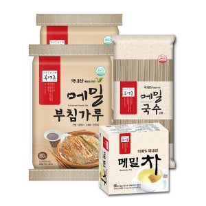 봉평촌 국내산 메밀부침가루2+국수 1+메밀차1