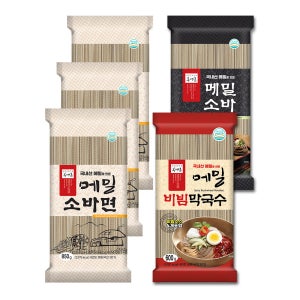 봉평촌 국내산 메밀소바면3+소바1+비빔막국수1