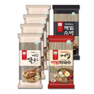봉평촌 국내산 메밀칼국수4+소바1+비빔막국수1
