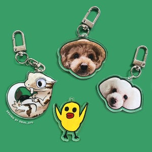 아크릴키링 제작 만들기 굿즈 커스텀 투명 글리터 양면 소량 대량 단체 주문제작