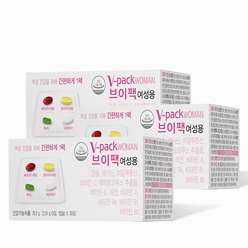 <b>안국약품</b> 브이팩 여성 올인원 한팩 종합 멀티 <b>비타민</b> 3BOX (270g 90포)