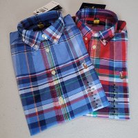 폴로 보이즈 체크 옥스포드 셔츠 Boys Plaid Cotton Oxford Shirt