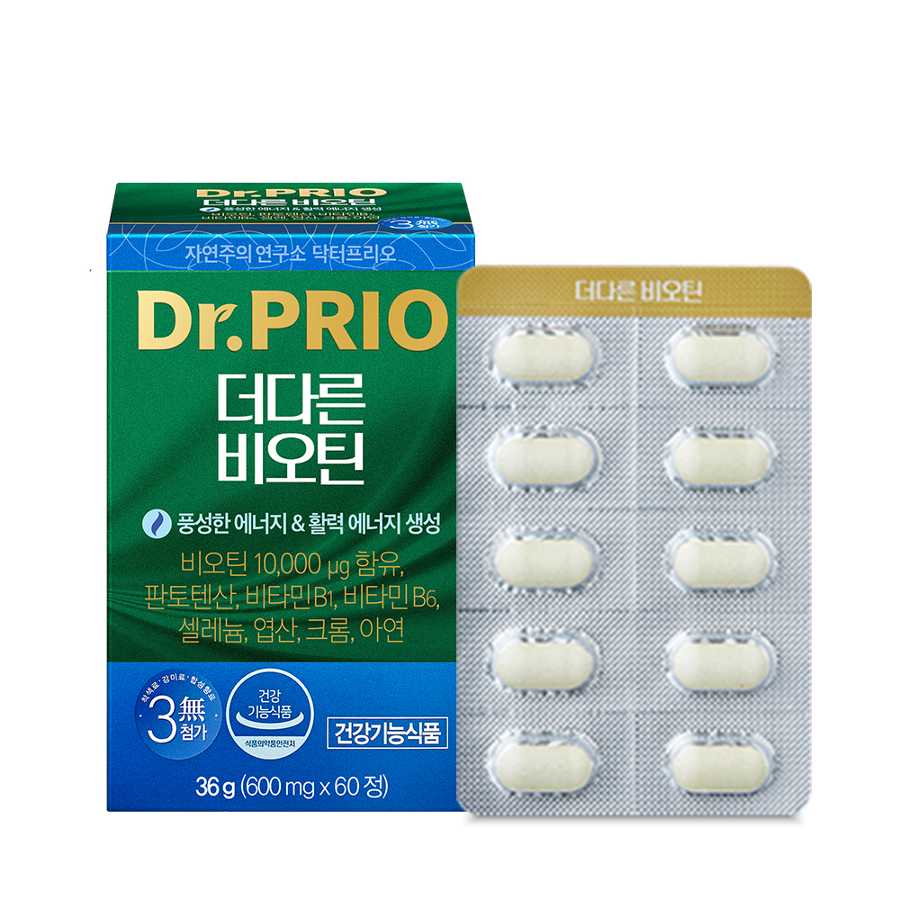 <b>닥터프리오</b> 풍성한 활력 에너지 고함량 비오틴 30000 60정 1박스 1개월분