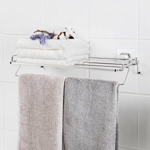 디허브 스텐 욕실 수건선반 450 밀착패드 수건걸이대 선반형 걸이 행거 무타공