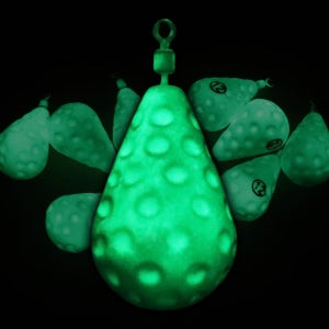 몽크로스 딤플 물방울 야광 봉돌 싱커 심해 갑오징어 문어 쭈꾸미 한치 8호