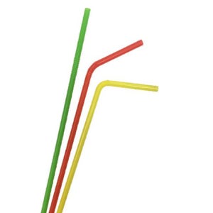 일회용 주름 빨대 5파이 240mm 스트로우 100개