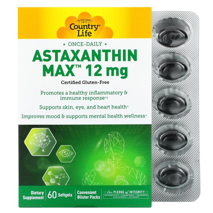 <b>컨트리 라이프 아스타잔틴</b> 맥스 12 mg 60소프트젤