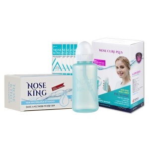 노즈큐어 플러스 코세척기 세트+노즈킹 코세척분말 (100포X1개)