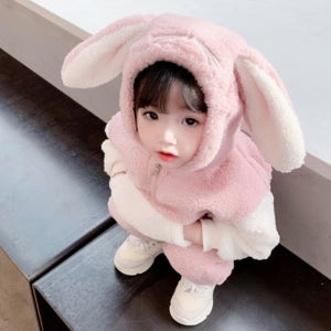 트렌디한아빠 아이 키즈 반집업 후드 토끼 팬더 후리스 기모 상하복 실외 형제 자매 남매룩