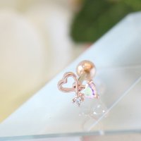 14k 미니하트 금침 피어싱 [바두께 1.2mm] 큐빅 골드핀 14케이 귓바퀴 아웃컨츠