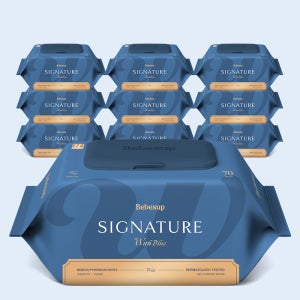 베베숲 베스트셀러 시그니처 위드블루 캡형 아기물티슈 70매, 10개