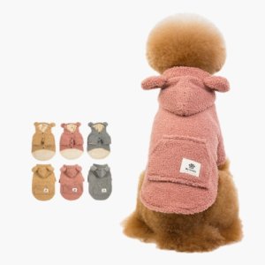 마일로앤코코 테드위니 강아지 후리스 후드 점퍼 애견 뽀글이 겨울옷 아우터 산책 패딩 잠바