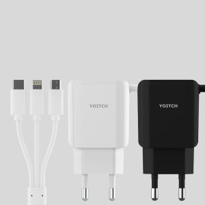 B라인 2세대 5V 2.1A 3in1 멀티 아이폰 c타입 5핀 일체형 충전기 YC-T3A210