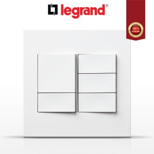 르그랑 아테오 화이트 사각 2개용 5구 스위치 / 2+3