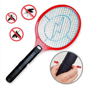 휴대용 스마트 전기모기채 파리채 건전지형 투버튼 2중 안전 벌레퇴치