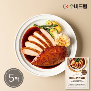 수비드림 촉촉한 수비드 소스 닭가슴살 갈릭데리야끼 140g 5팩